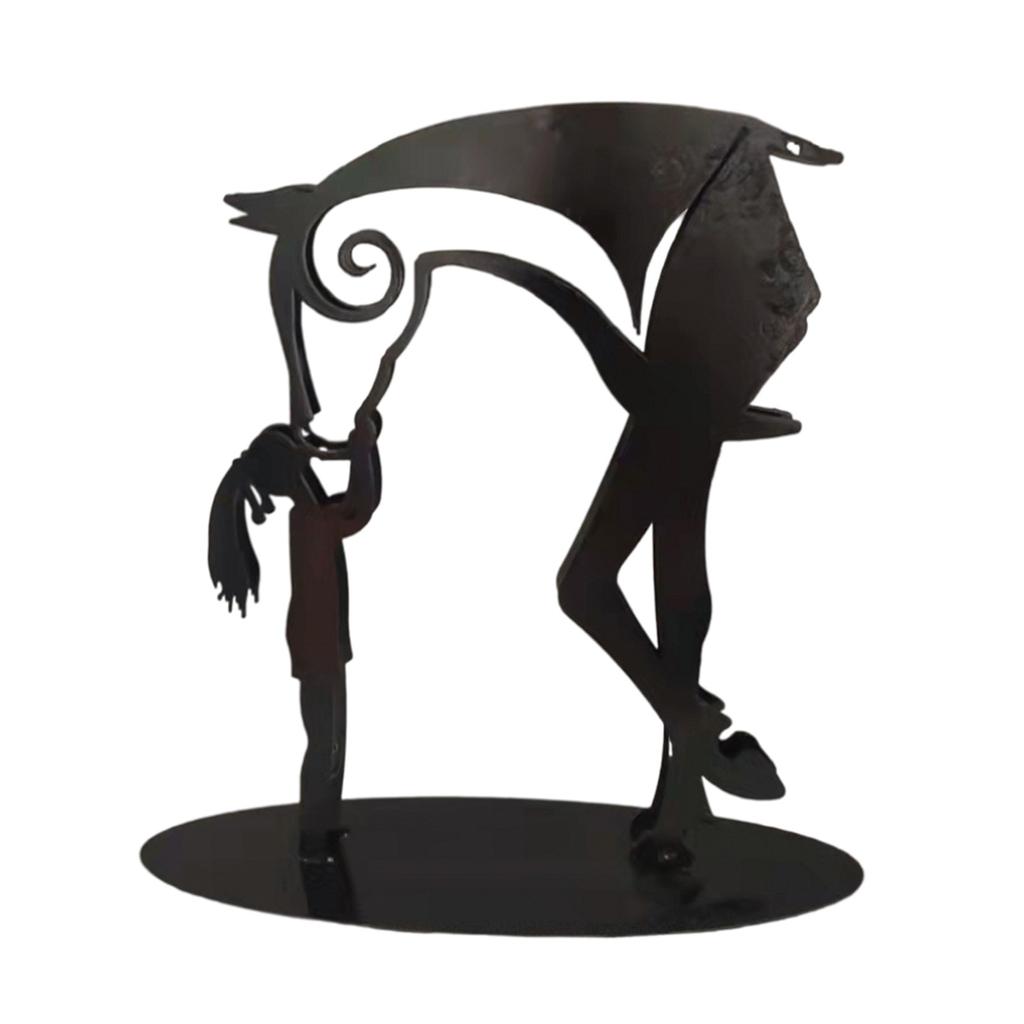 -Horse Sculpture Modern Statue Rustic Metal Art Men Gift Horse Decor