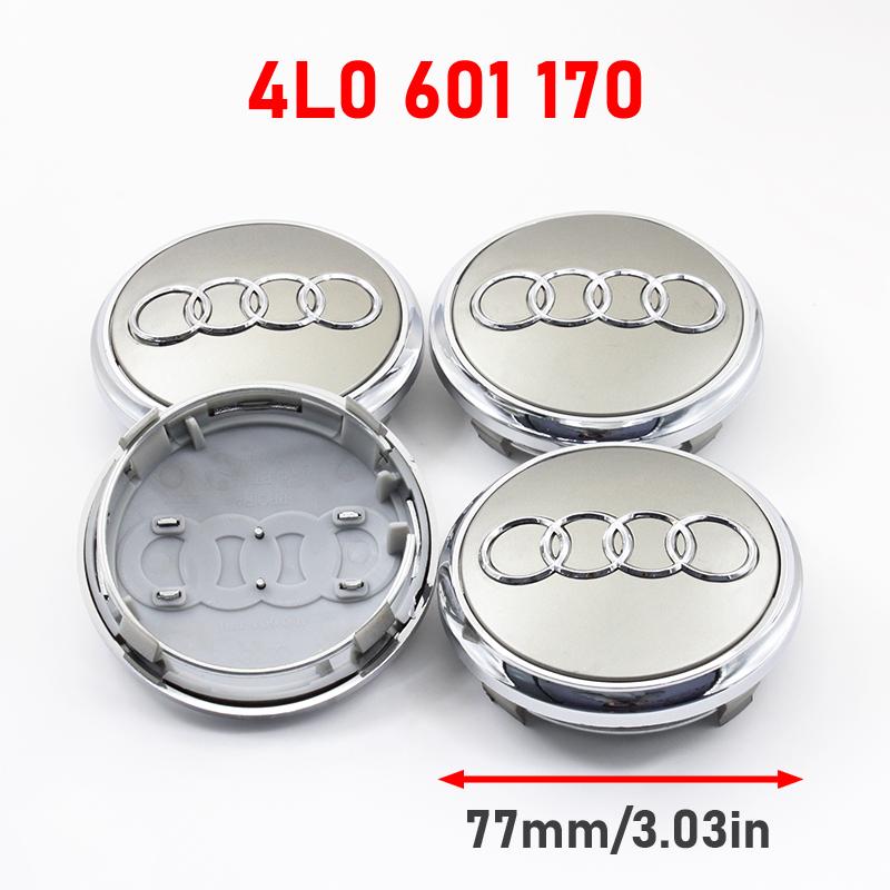 For Audi A84Pcs 60mm 61mm 68mm 69mm 77mm Car For Audi A5 A4 A6 A6L A8 Q7 A4L A3 Q5L A1 A3 C5 A6 Q7 Emblem Wheels Hub Cap Set Rim Dust Cover