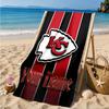 Custom Name Kansas City Football Personalized Microfiber Beach Towel, Quick-Dry, Ideal for Summer Travel, Beach Essential, Swimming