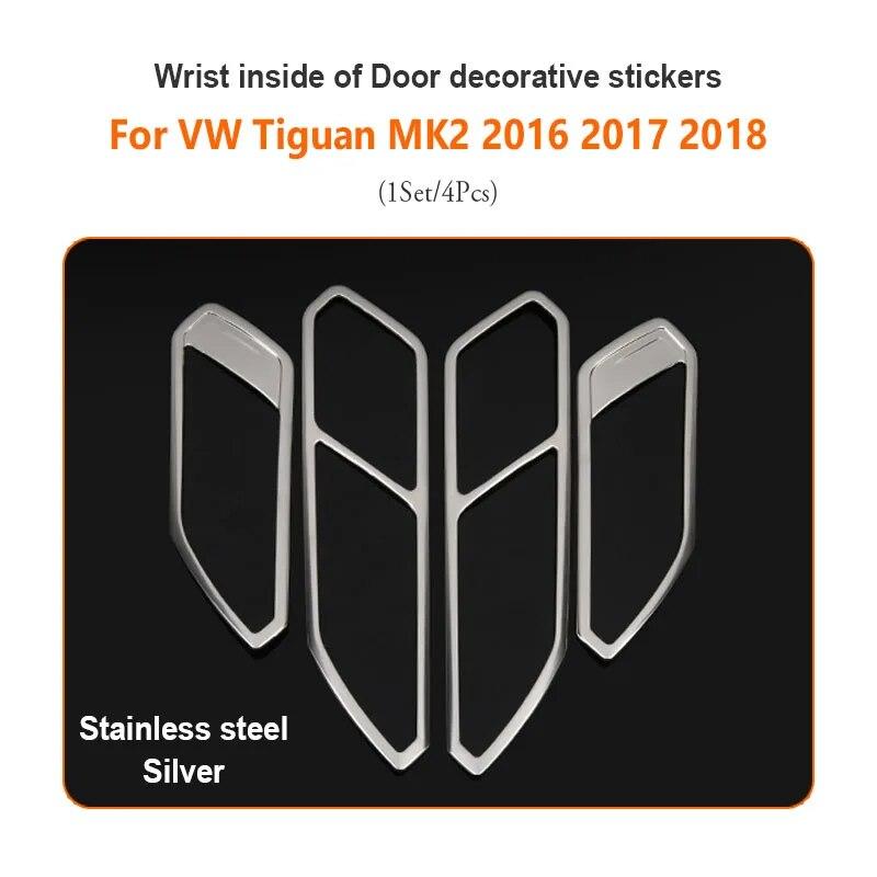 4 шт., наклейки на дверную ручку автомобиля, рамка для VW Volkswagen Tiguan 2 MK2 2016 2017 2018, аксессуары для накладной крышки
