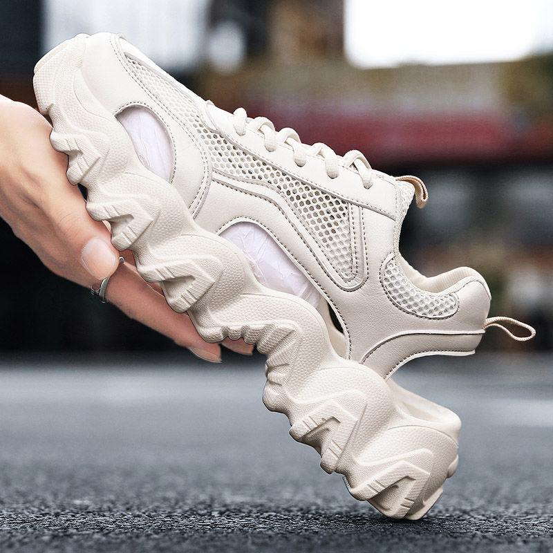 Мужская сетчатая обувь, летние спортивные сандалии, мужские модные сандалии на платформе, тапочки, мужские сандалии, дышащая пляжная походная обувь