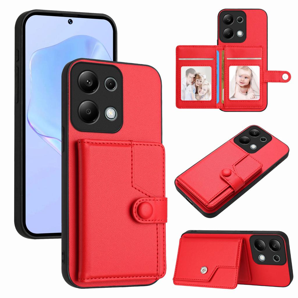 Чехол для Xiaomi Redmi Note 13 Pro 4G с блокировкой RFID, держателем для карт, подставкой, из ТПУ + ПУ кожи, задняя крышка телефона