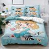 3-piece cartoon anime princess digital printed down duvet cover set,bedding set(1 down duvet cover+2 pillowcases)