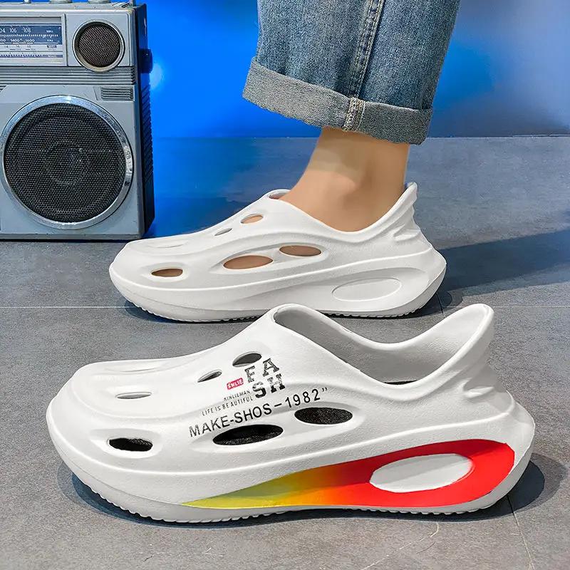 Мужская обувь Нескользящая высококачественная обувь с отверстиями Мужские сандалии Дешевая распродажа Корейский стиль Уличная обувь 2024 года Новые стили Купить тренд