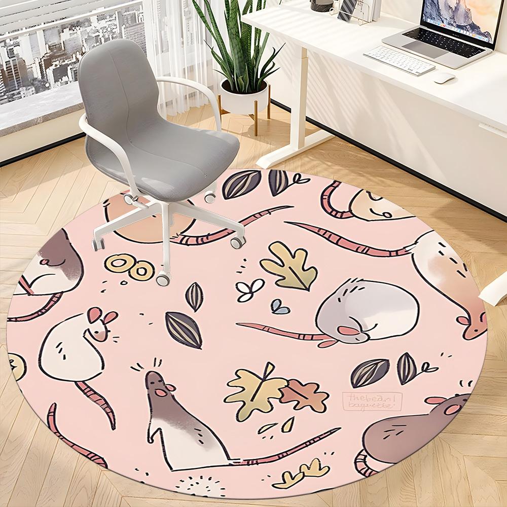 1pc Rat Pattern Chair Carpet for Office, Non-slip, Soft and Durable Office Rug, Perfect for Office yy260131044