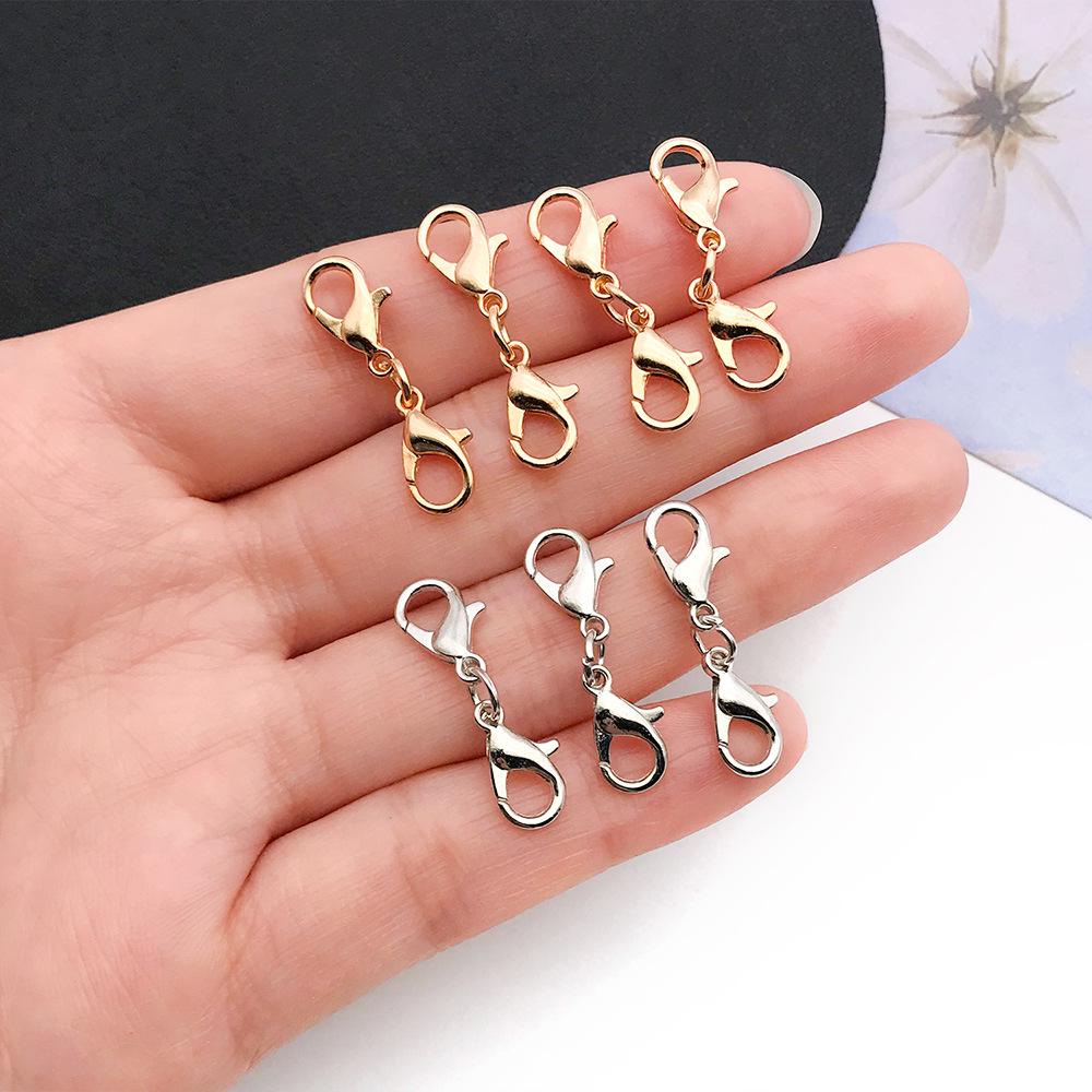 Двойной соединитель-застежка-лобстер из цинкового сплава для DIY проектов ожерелий и браслетов