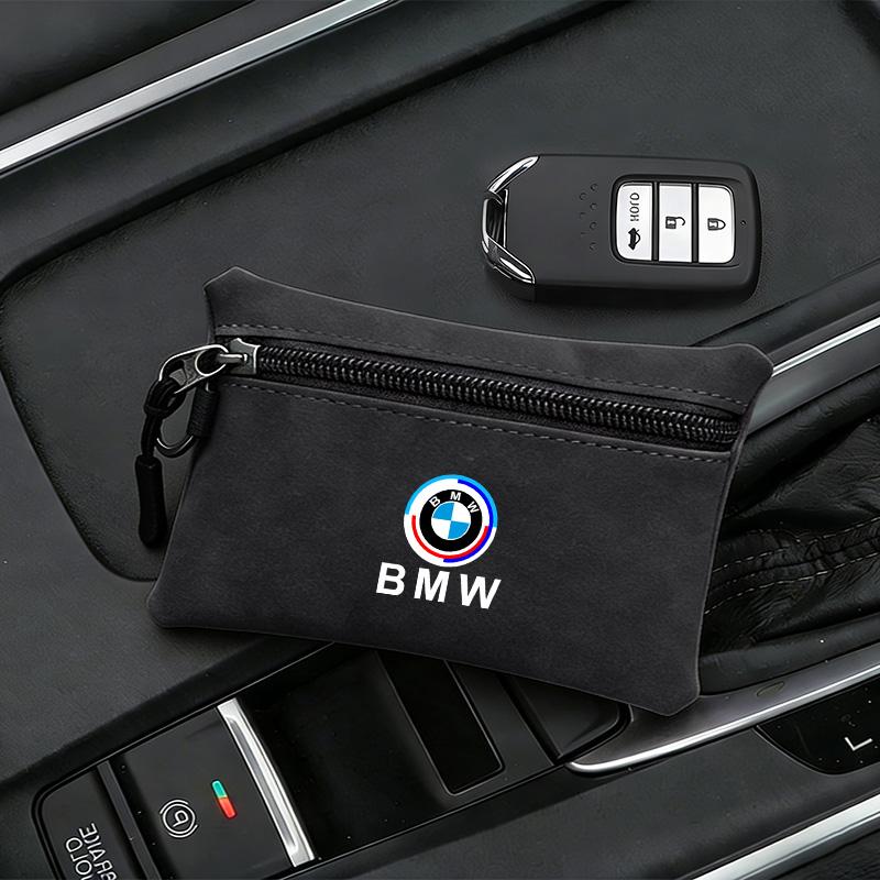 Portable Suede Car Key Bag Zipper Wallet Card Coins Storage Pouch for BMW E36 E39 E46 E53 E90 M3 M5 X1 X3 X5 X6 50th Anniversary FLVCM1