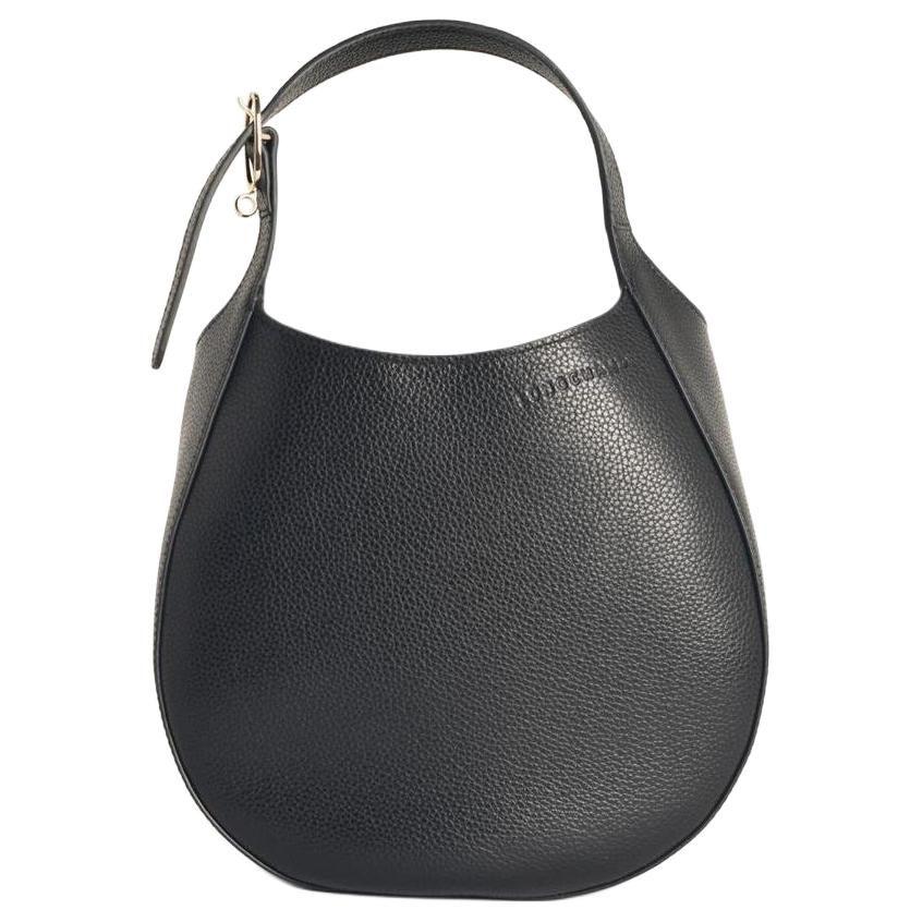LONGCHAMP Le Foulonne Cow Leather One Shoulder Handbag Small Women's Black 10328021001