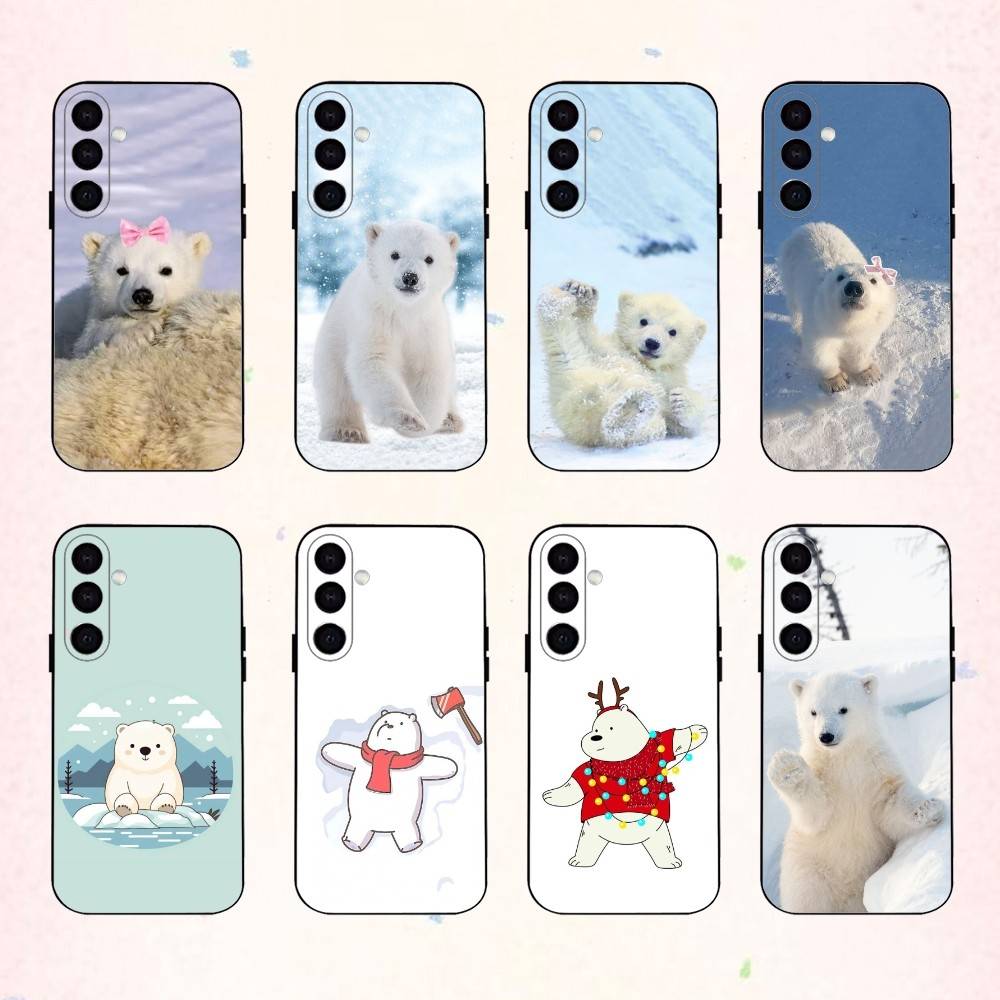 Chonky P-Polar bear phone Case For Samsung Galaxy A73,A72,A71,A70,A53,A52,A51,Others Soft Black Shell