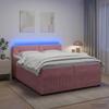 Box Spring Bed with Mattress and Headboard Pink 200 x 200 cm Velvet