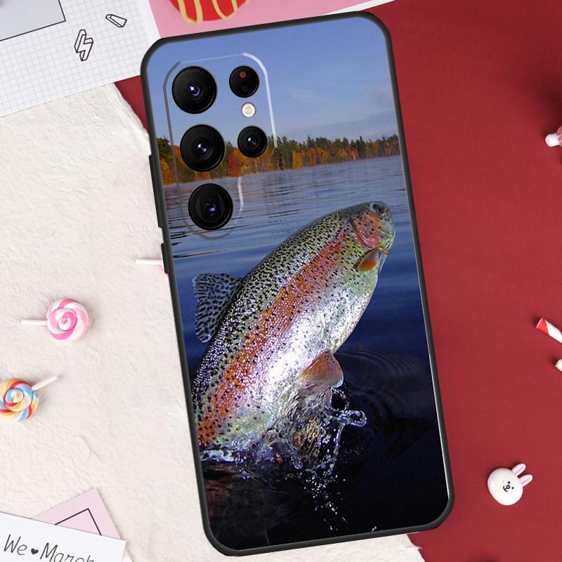 Vintage Trout Fishing Case For Samsung Galaxy S26 Ultra S23 S22 S21 S20 S24 S25 Ultra S10 Plus S25 FE Cover Shell