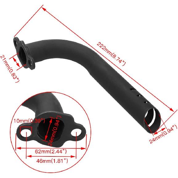 FVRITO Upgrade Header Exhaust Pipe Kit For Non Hemi Predator 212Cc 196Cc 6.5HP GX160 GX200 Baja Warrior TrailMaster MB200 Coleman CT200U BT200X KT196