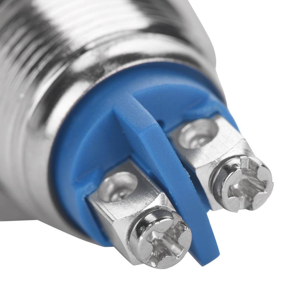 5 шт./компл. 16 мм 250 В Металлический Водонепроницаемый 2-контактный Мини Кнопочный Переключатель(плоская головка)