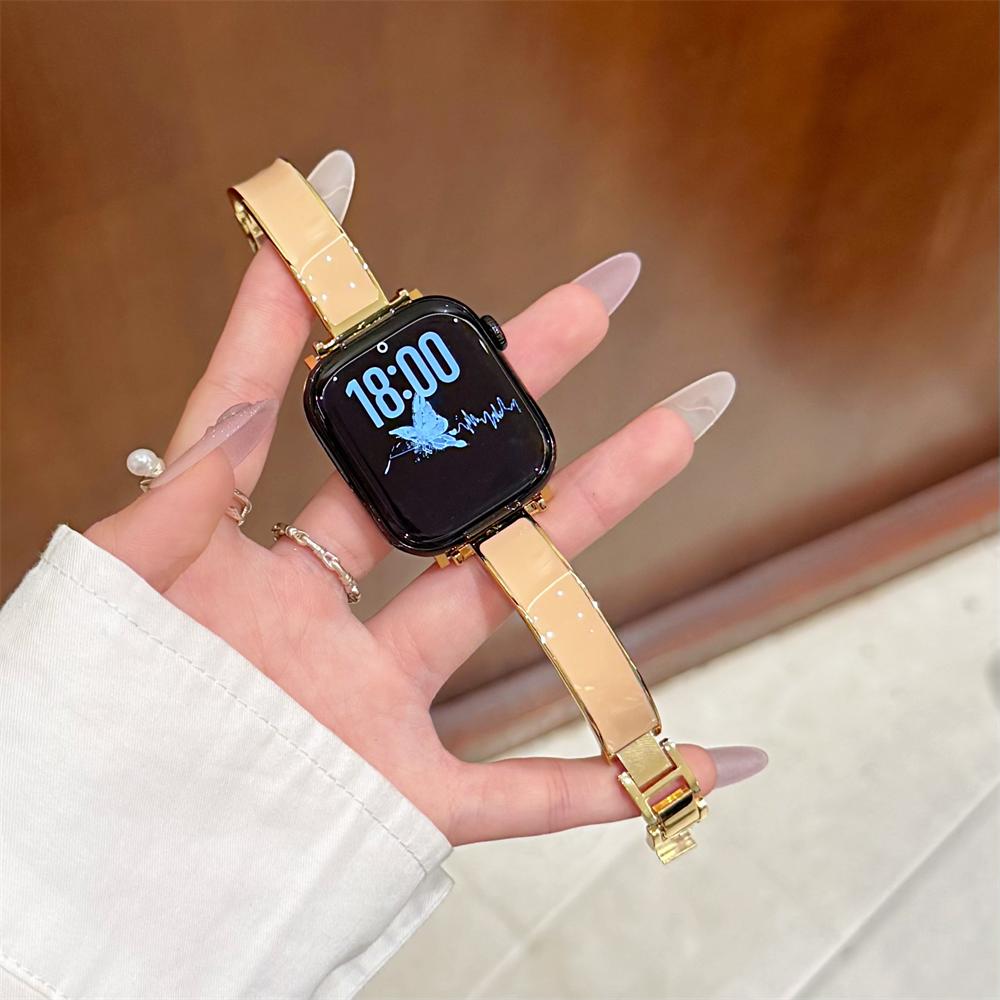 Модная ювелирная пряжка Металлический кожаный ремешок для браслета Xiaomi Mi Band 8 Pro/9 Pro Redmi Watch 4/5/6 Роскошный сменный ремешок