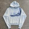 Unisex Oversized Hoodie With Retro Graffiti Print Streetwear Loose Fit Fall Winter Sweatshirt
