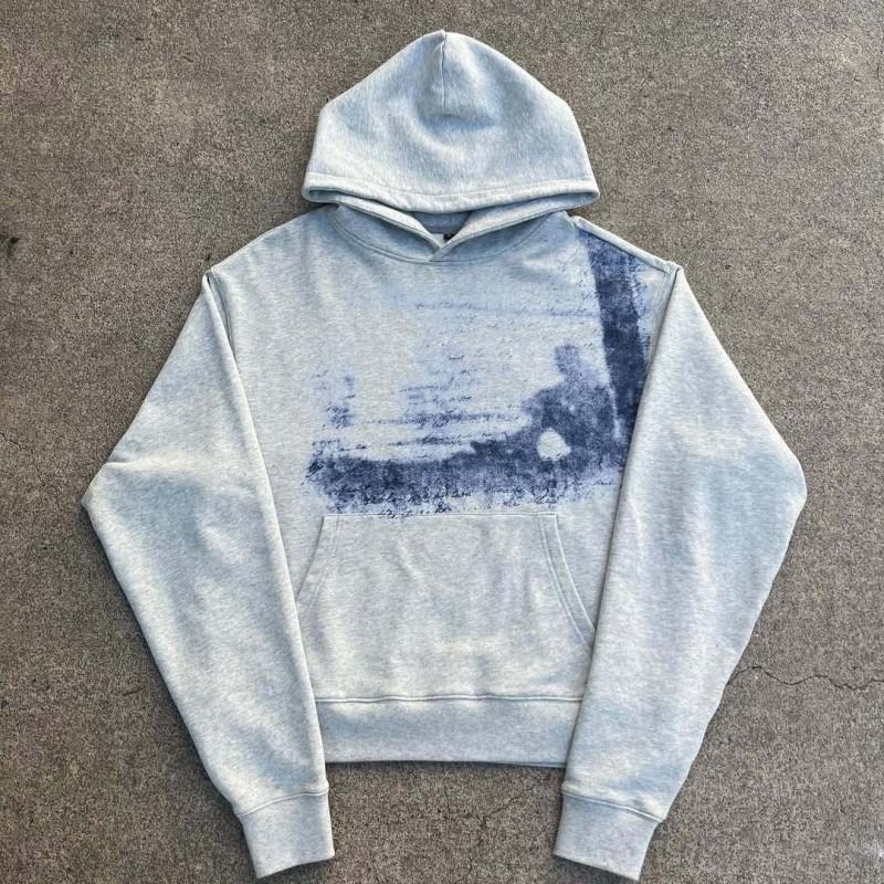 Unisex Oversized Hoodie With Retro Graffiti Print Streetwear Loose Fit Fall Winter Sweatshirt