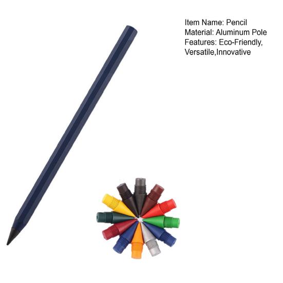 Металлический пишущий карандаш с многоразовым металлическим наконечником. Не требует чернил или заточки. Ручка для письма с плавным трением для архитекторов, художников. Карандаш с удобным захватом.