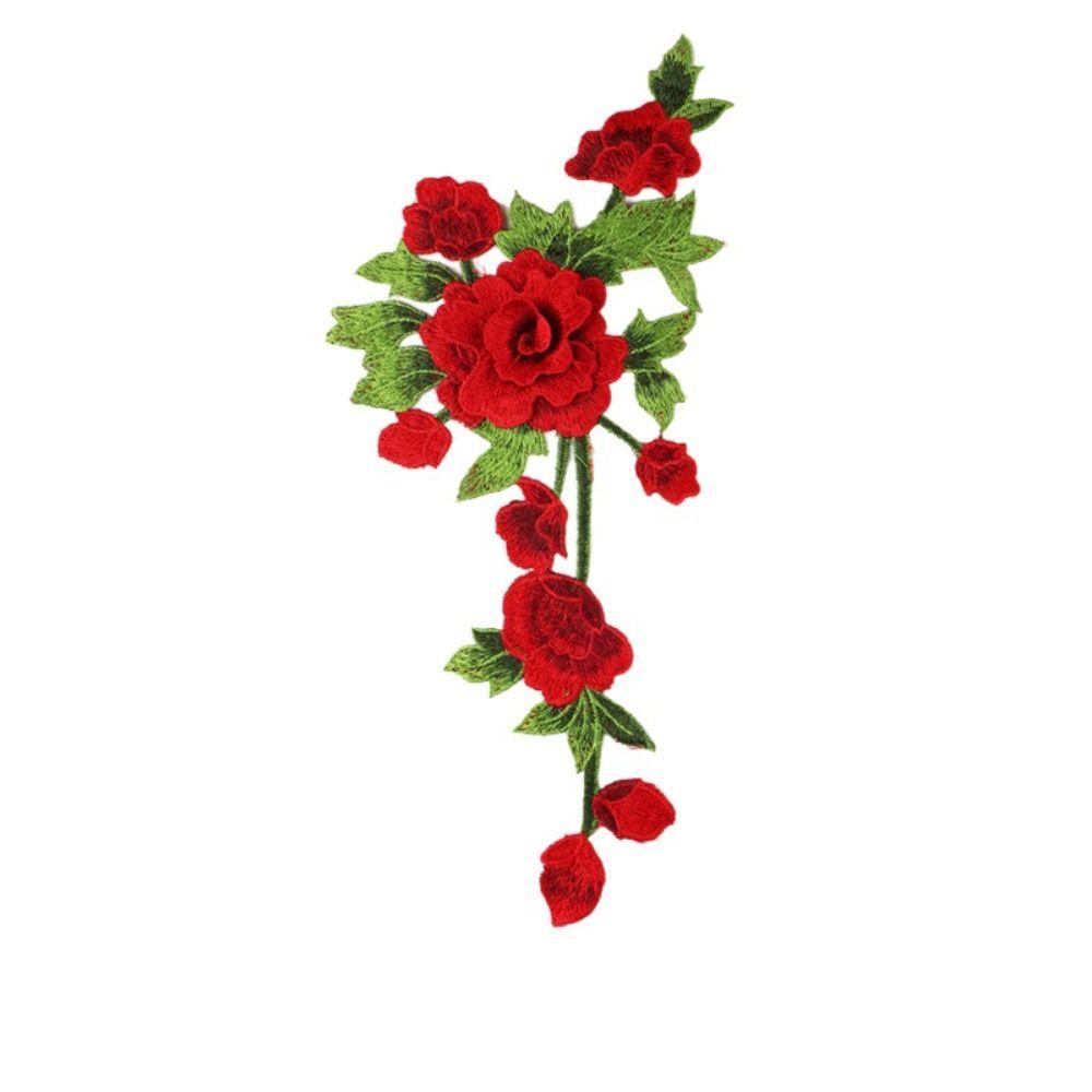 3D Trimmings Rose Floral Peony Garment Flower Embroidery Applique Clothes Accessories Patch