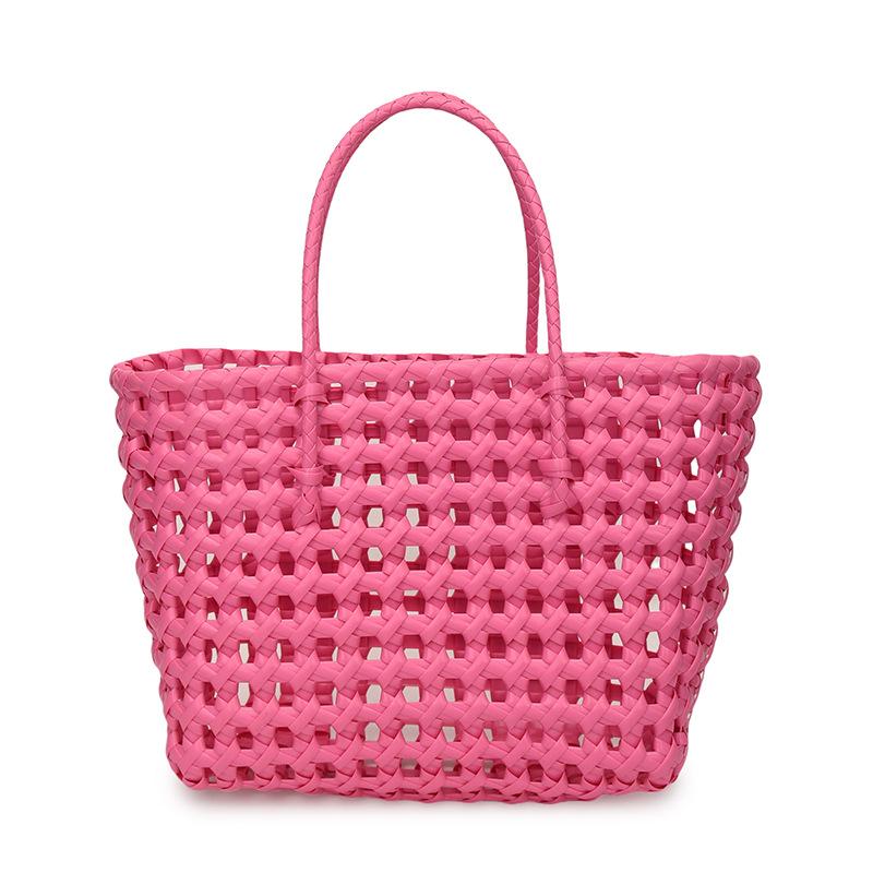 New Hollow Woven Bag Handbag Vegetable Basket Vacation Leisure Beach Bag Handbag Shopping Bath Basket