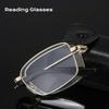 Rooftrellen Metal Folding Square Reading Glasses for Men Women Portable Eyeglasses +1 +1.5 +2 +2.5 +3 +3.5 +4