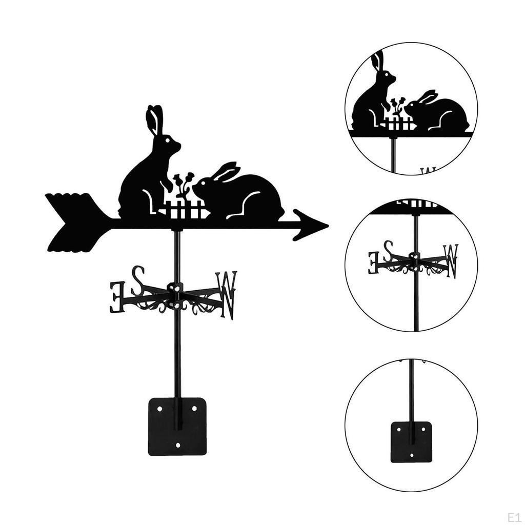 Флюгер «Черный кролик», аксессуары для украшения крыши указателя направления ветра, флюгер для животных