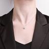 Square Moissanite Pendant Necklace Clavicle Chain Women Fashion Jewelry