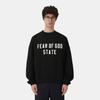 Fear of God Essentials 90s Свитшот с круглым вырезом Jet Black Мужские топы 192SP256550F