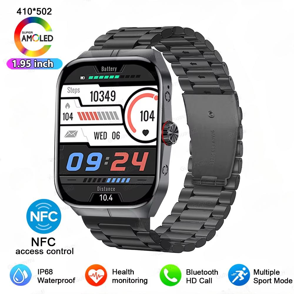 2025 Новые умные часы с NFC AMOLED-экран Всегда показывает время Bluetooth-звонок Серия 9 Часы Пользовательский циферблат Мужские Спортивные Здоровье Женские Смарт-часы