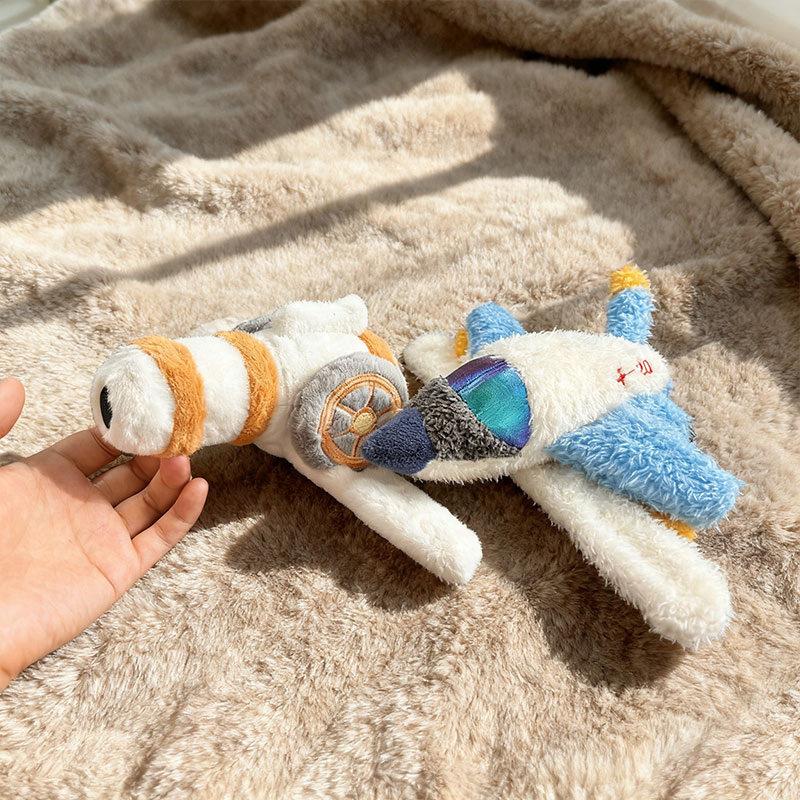 Creative Airplane Snap Ring Bracelet Plush Toy Doll Airplane Standing Shoulder Doll Children's Accompaniment Soothing Ragdoll
