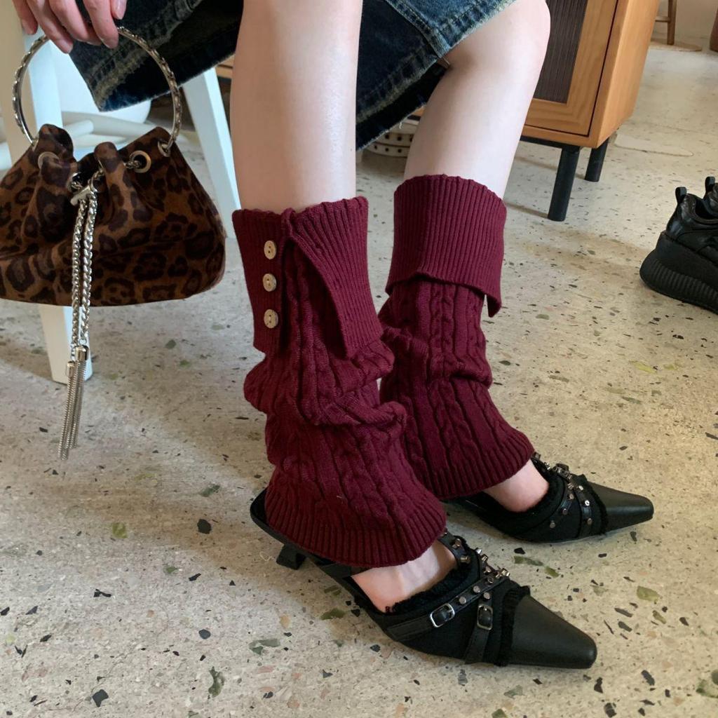 Ретро гетры с пуговицами и отворотами, вязаные косами: Гольфы Slim Fit для подиумной моды Осень-Зима