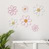 6Pcs/Set Flower Wall Decoration Wooden Flower Cutout Rustic Flower Wall Art Ornament