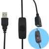 1 шт. USB-удлинитель с выключателем и светодиодным индикатором для Raspberry Pi, ПК, USB-вентилятора, светодиодной лампы, для синхронизации данных, USB 2.0 удлинительный шнур
