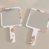Hand-Held Cosmetic Mirror Flower Makeup Tools Adorable Square Mirrors  Woman