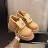 Retro Flip Martin Boots Women's Early Autumn New Yellow Single Boots Thick-soled Two Short Boots Big Yellow Boots