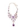 European and American diamond-encrusted flower hollow water drop pendant earrings light luxury high-end bracelet court style elegant and exquisite set