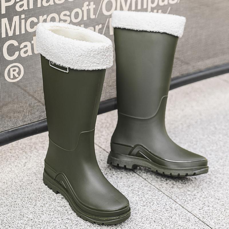 Women Tall Waterproof Rain Boots Non Slip Outdoor Garden Wellington Shoes Sizes 36-41 for Walking Travel and Daily Wear