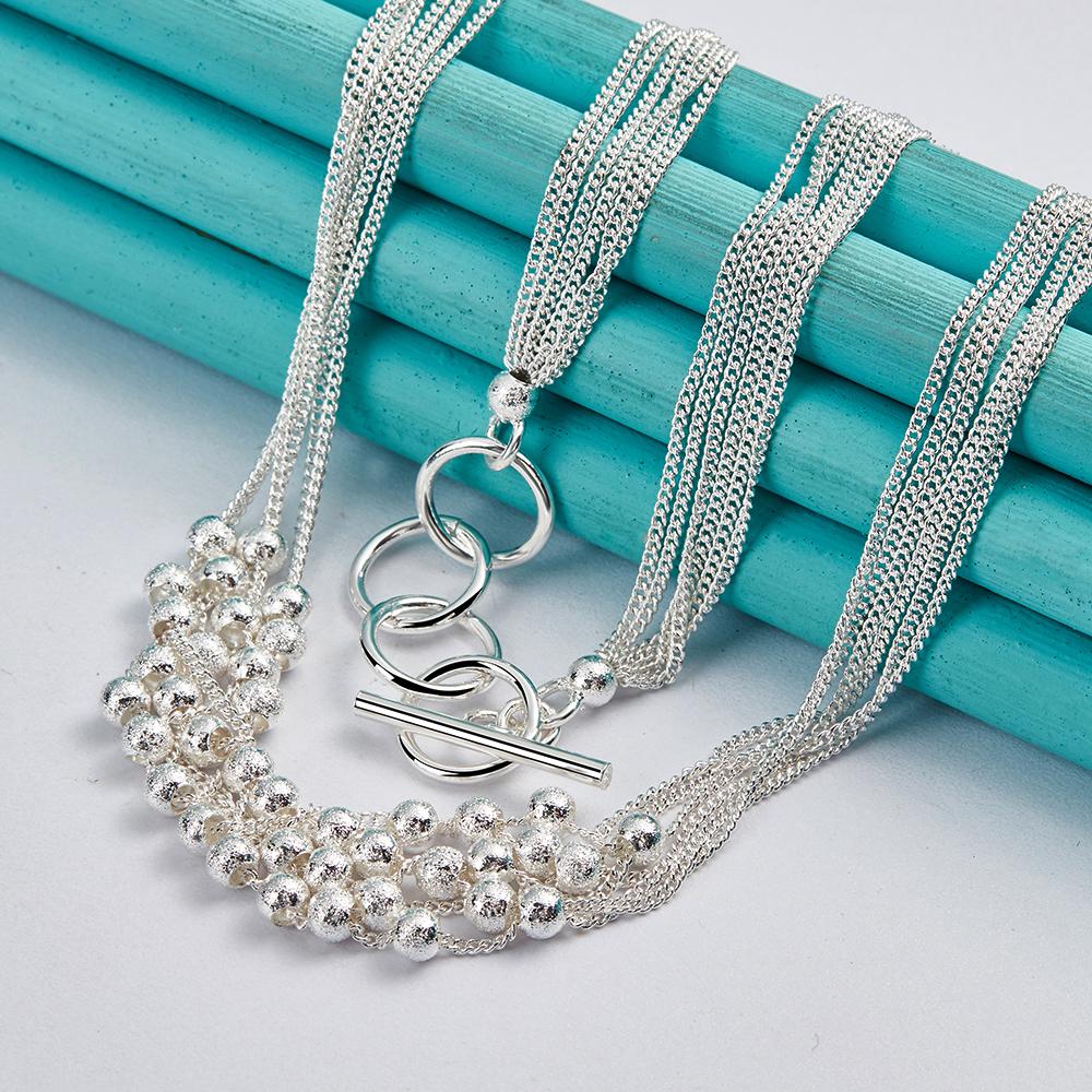 Ожерелье из стерлингового серебра 925 пробы с виноградными бусинами, модные ювелирные изделия