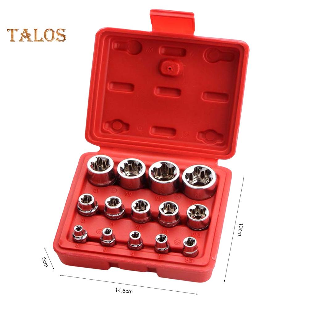 Магазин инструментов, 14 шт., набор внешних торцевых головок с крутящим моментом, перевернутый шестигранный Torx, ударный ремонтный инструмент, костюм ручного инструмента