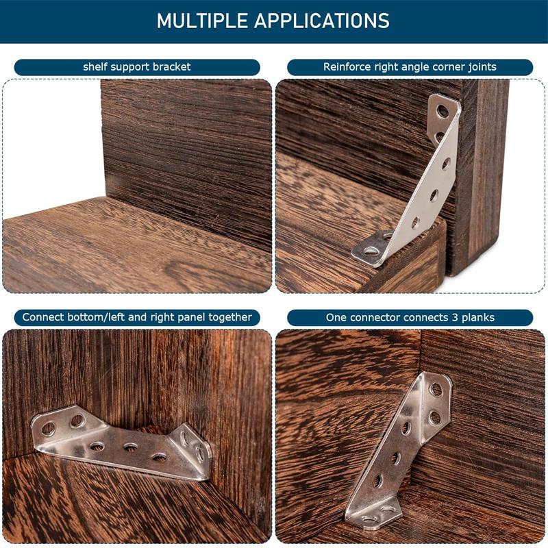 10/4/2 шт. угловые кронштейны из нержавеющей стали, мебельный угловой соединитель для полки, опора для шкафа, крепежная рама, угловая скоба с винтом