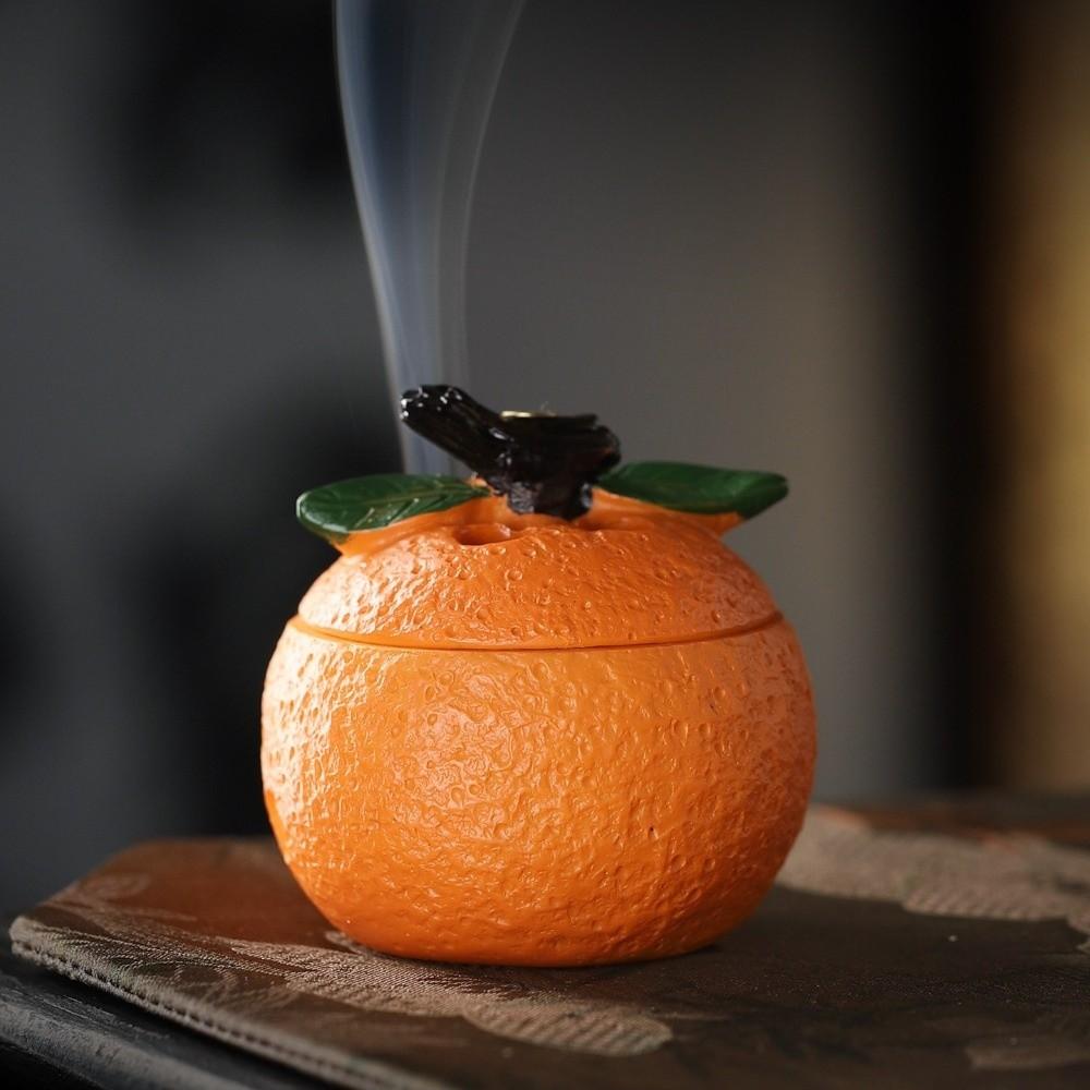 3D Orange Shape Incense Burner Creative Design Desktop Ornament New Ash Catcher  Home Decor