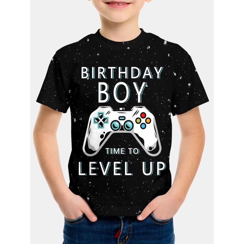 Детские топы, корейская детская одежда, Gamer Life Is a Game 2024, детская одежда, футболка для мальчика, топы с коротким рукавом для детей