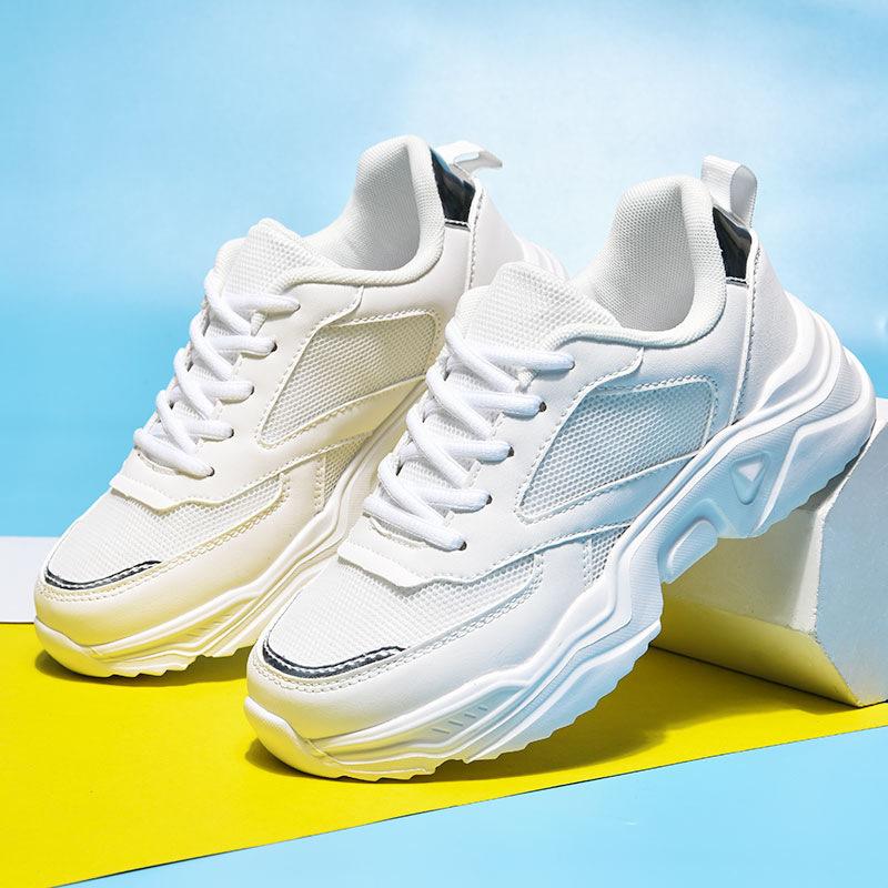 Папины кроссовки женские модные осенние новые на платформе повседневные весенне-осенние женские маленькие белые кроссовки