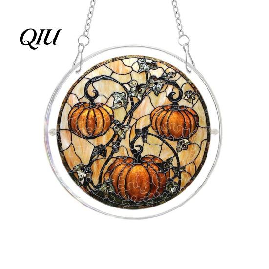 Acrylic Hanging Art Halloween Puzzle Suncatcher Window Hanging,7.87 Inch Sun Catcher Decoration Double-sided Translucent Ornament, Ideal