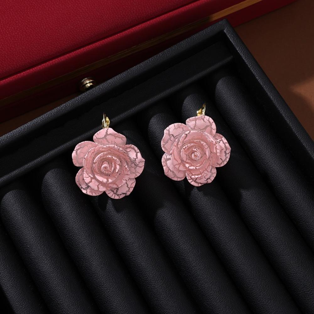 Resin Rose Flower Earrings Vacation Women's Jewelry Exquisite Flower Stud Earrings  Ladies/Girls