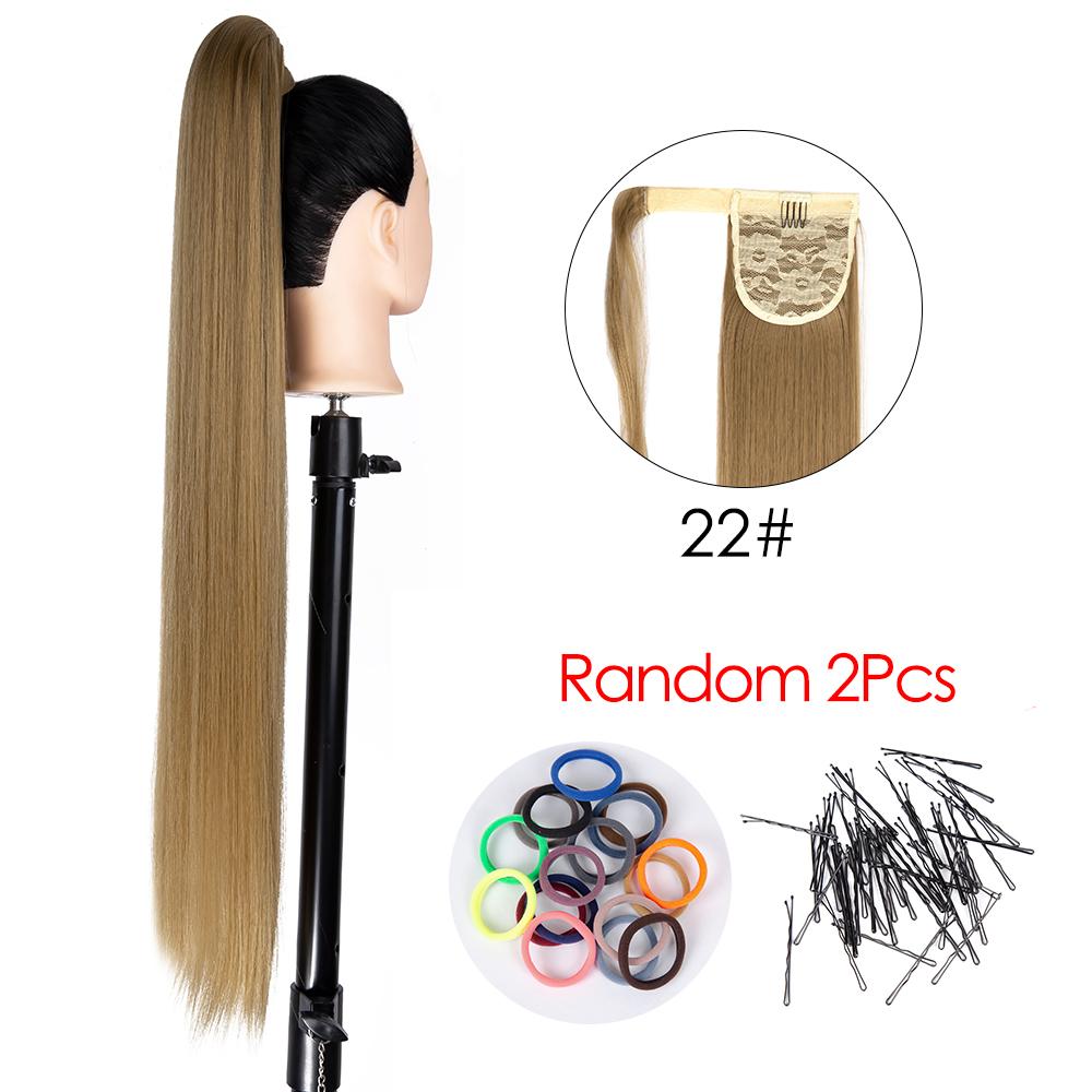 85 см 33 дюйма длинный хвостик шиньоны для женщин прически прямой синтетический искусственный хвост обертывание вокруг зажима в конском хвосте