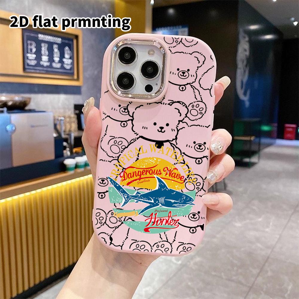 Phone case: 2D flat design suitable for iPhone 18 17 16 15 14 13 Pro protective case, couple style, vintage shark, Christmas and Halloween gifts