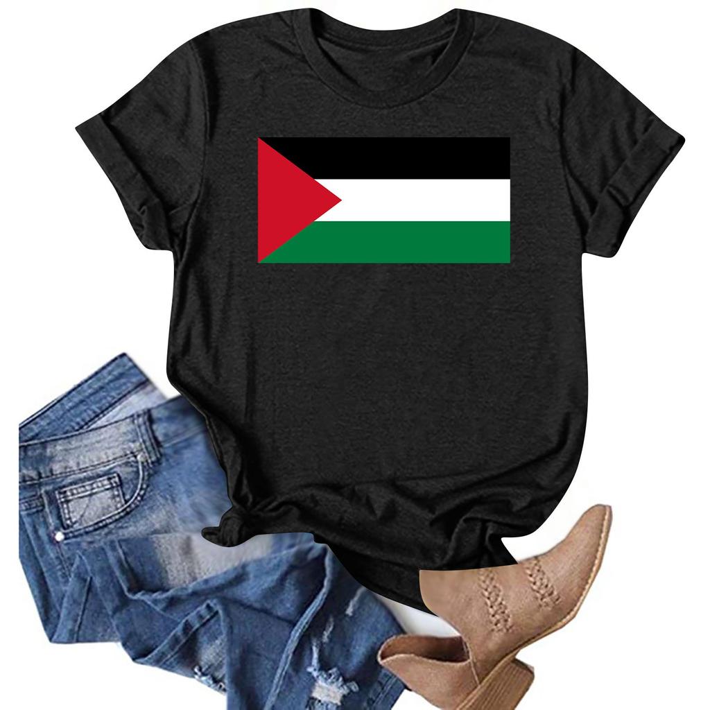 Бесплатная Палестина Футболка с принтом палестинского флага Верхняя часть израильско-палестинского конфликта