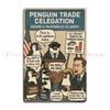 Penguin Trade Delegation Metal Sign Retro Wall Decor Pub American Trade War Heard & Mcdonald Islands Funny Tin Sign Poster