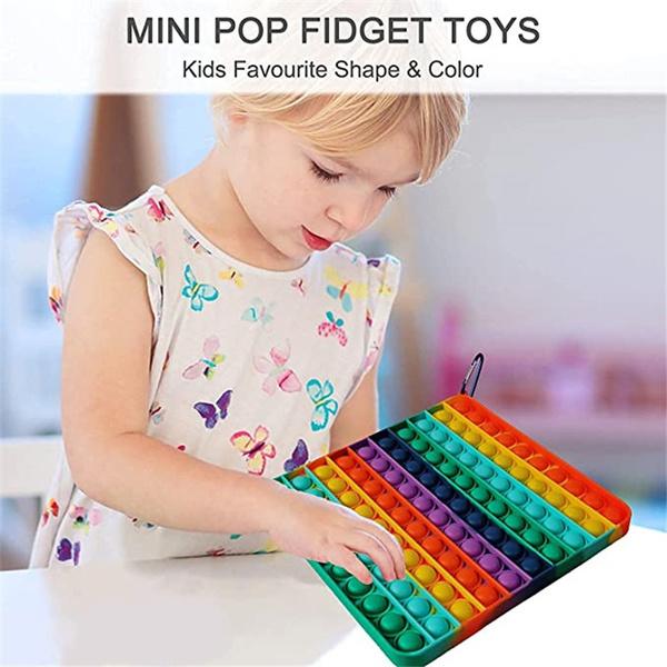Pop Fidget Reliver Stress Toys Rainbow Push It Bubble Антистрессовые игрушки для взрослых и детей Сенсорная игрушка