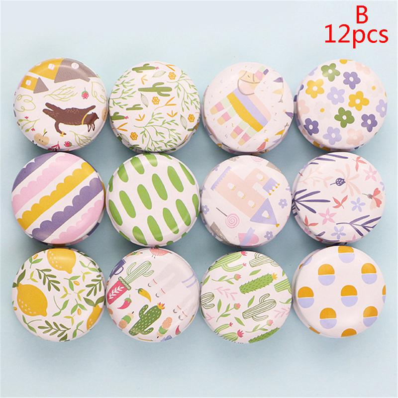 12шт мини-элегантный цветок жестяная коробка Diy свеча банка бальзам круглый пустой футляр для хранения